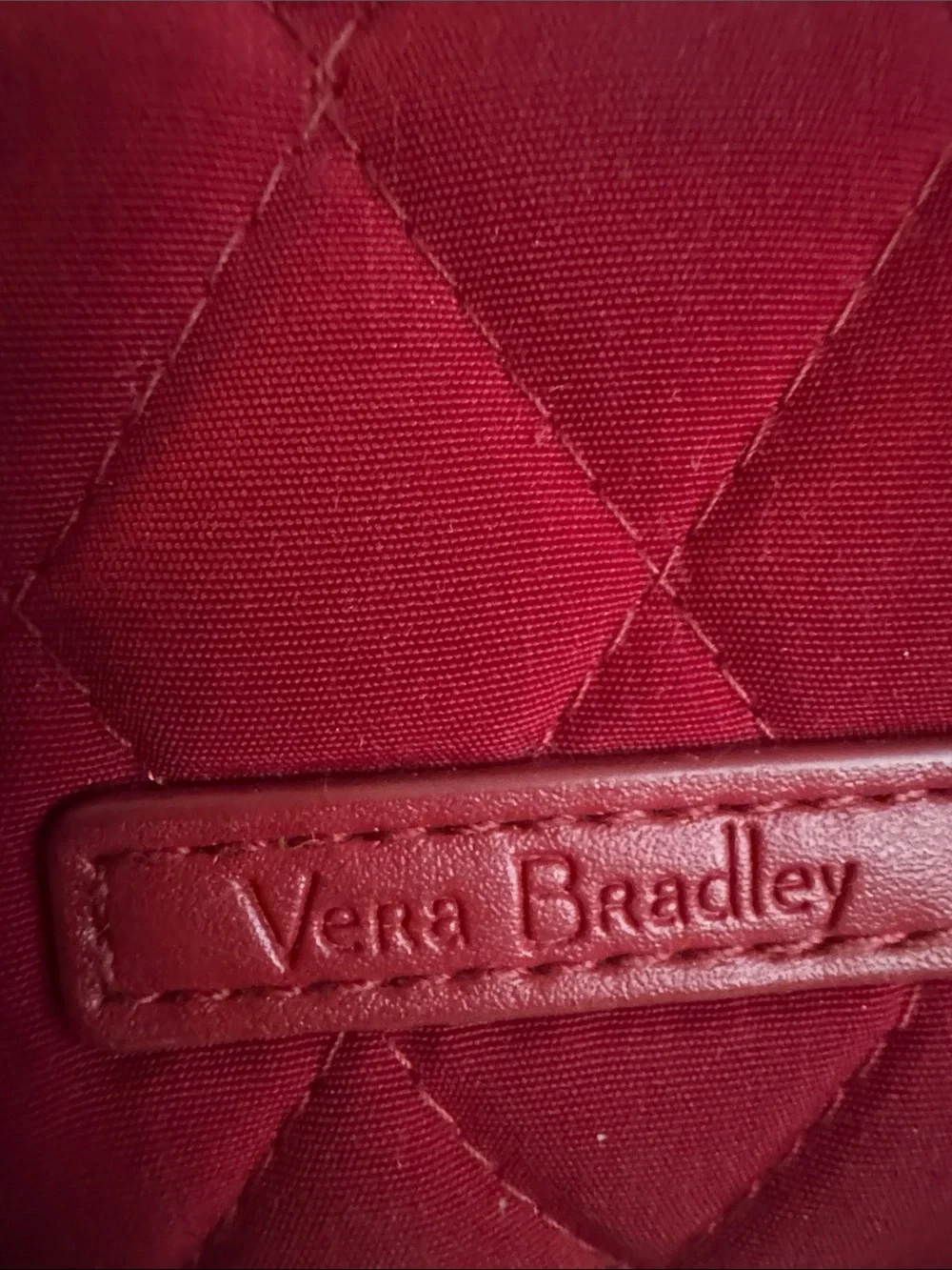 Vera Bradley Quilted Red Zip Wristlet - Picture 2 of 5